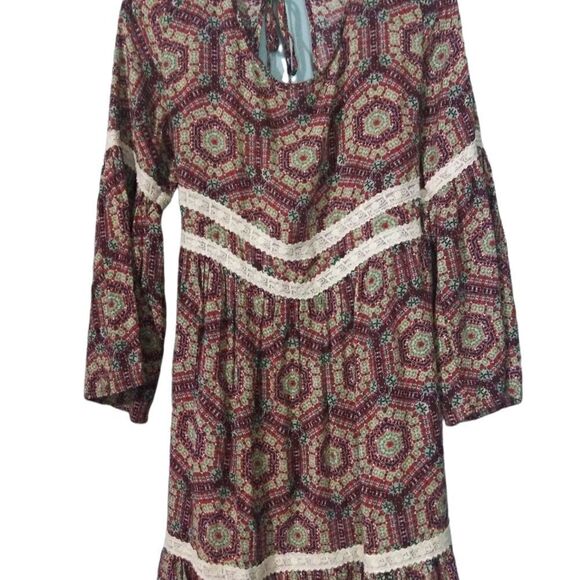 - Boho mini dress with bell sleeve - Picture 2 of 8